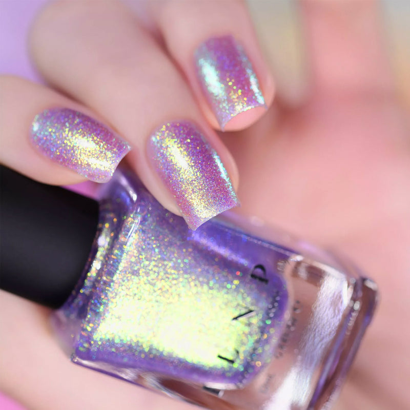 ILNP Downtown IRIDESCENT PURPLE HOLOGRAPHIC JELLY NAIL POLISH swatch