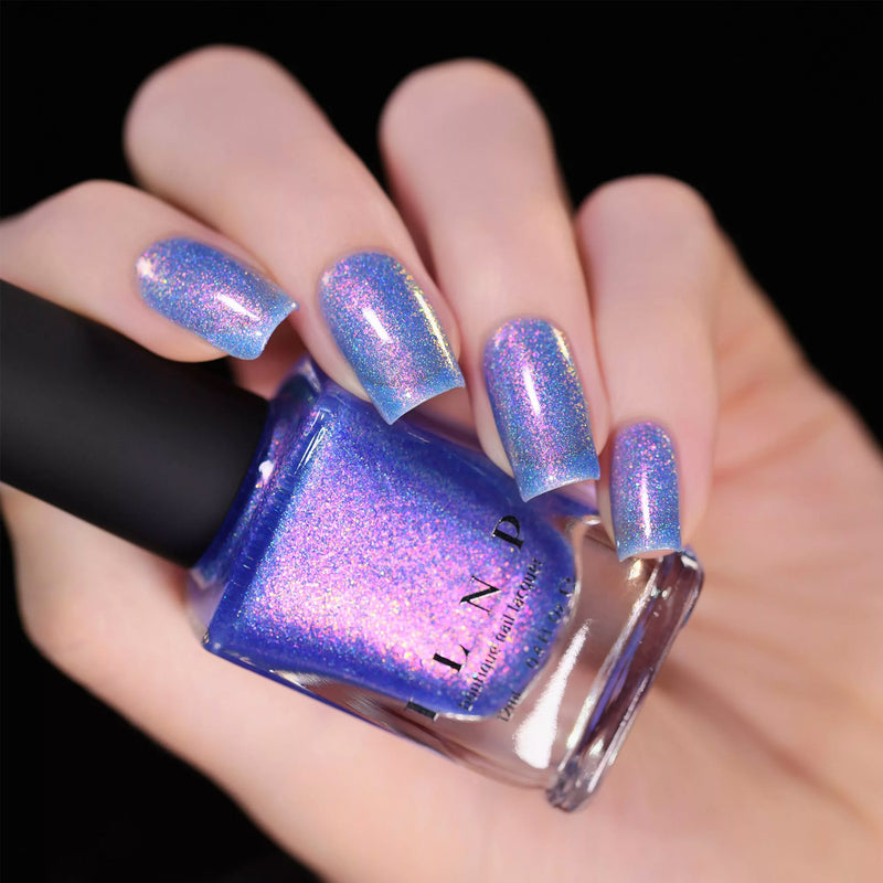 ILNP Pool Party VIVID IRIDESCENT BLUE HOLOGRAPHIC JELLY NAIL POLISH swatch