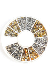 Round Silver & Gold Mixed Studs