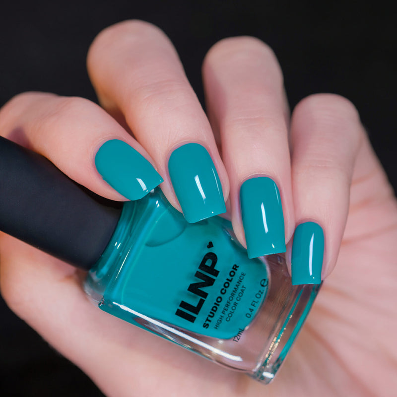 ILNP RETRO TEAL TIME-TRAVELING TEAL CREAM NAIL POLISH