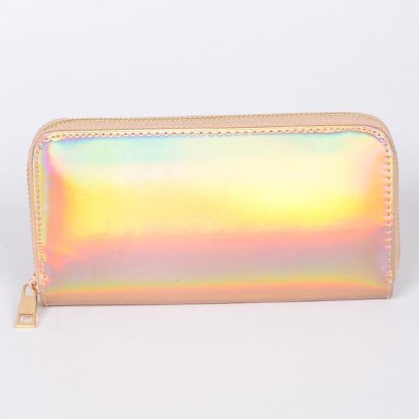 Rose gold holographic wallet Canada