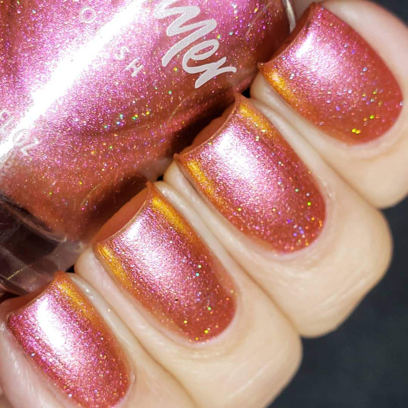KBShimmer Stay Toasty My Friends rose copper multichrome nail polish