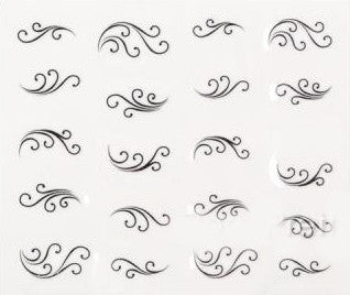 Black Arabesque Water Decals