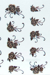 Black & Gold Flower Water Decals