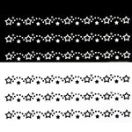 Black & White Stars Water Decals