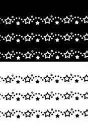 Black & White Stars Water Decals