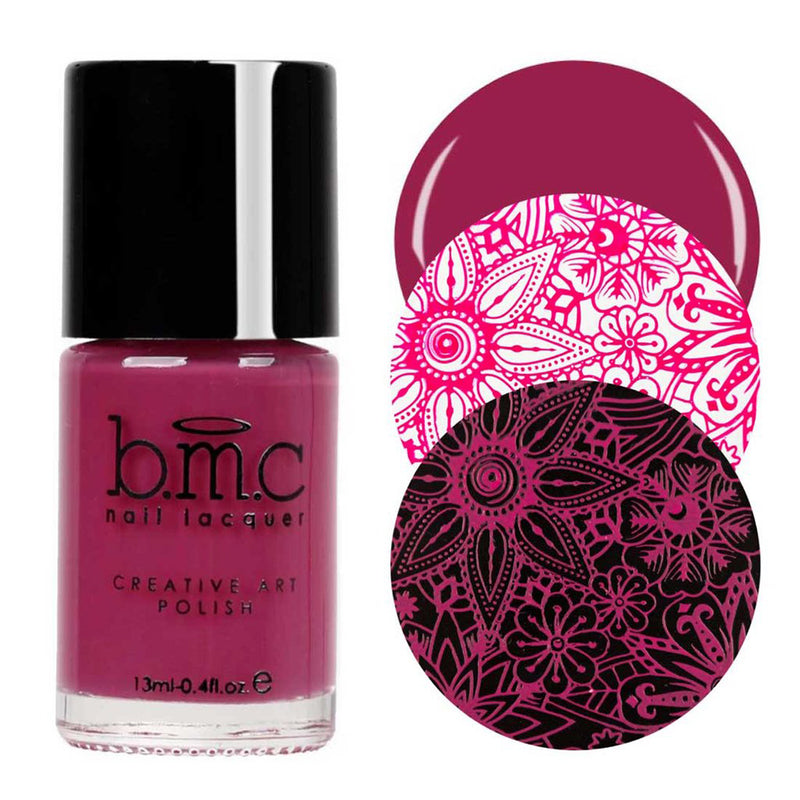 Bundle Monster Mistletoe Magic maroon stamping nail polish