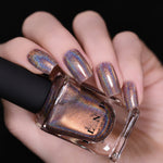ILNP Chai Latte shimmering mocha ultra holographic nail polish swatch