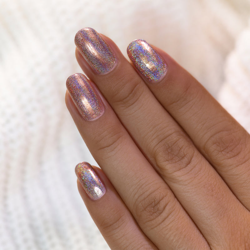 ILNP Chai Latte shimmering mocha ultra holographic nail polish swatch
