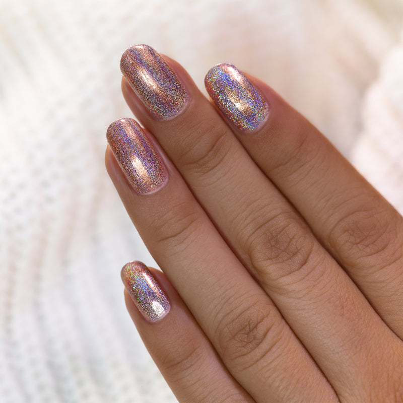 ILNP Chai Latte shimmering mocha ultra holographic nail polish swatch