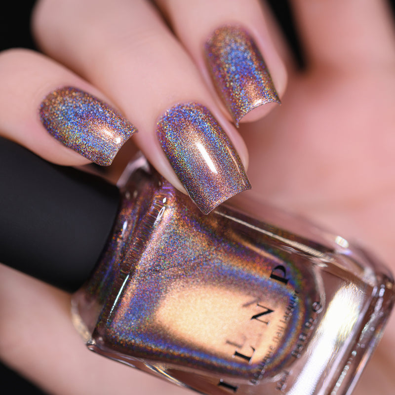 ILNP Chai Latte shimmering mocha ultra holographic nail polish swatch