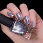 ILNP Echo platinum silver holographic ultra metallic nail polish swatch Reflections Collection