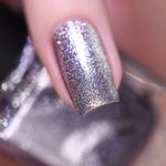 ILNP Echo platinum silver holographic ultra metallic nail polish swatch Reflections Collection