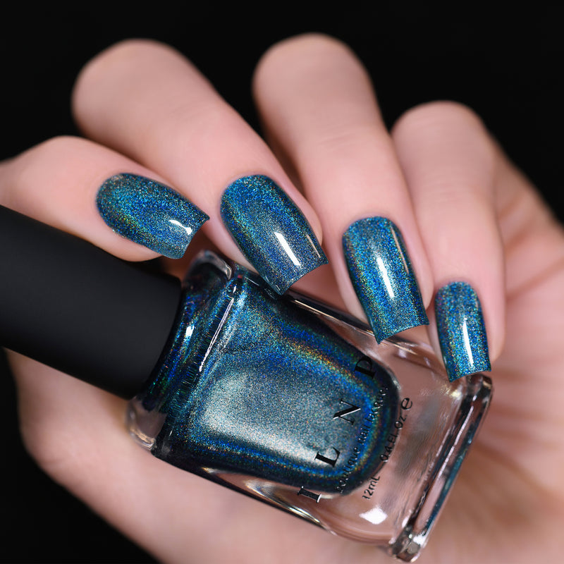 ILNP Emma bold sapphire ultra holographic nail polish swatch