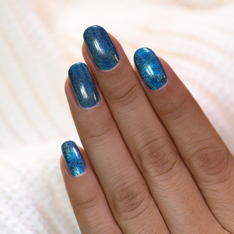 ILNP Emma bold sapphire ultra holographic nail polish swatch