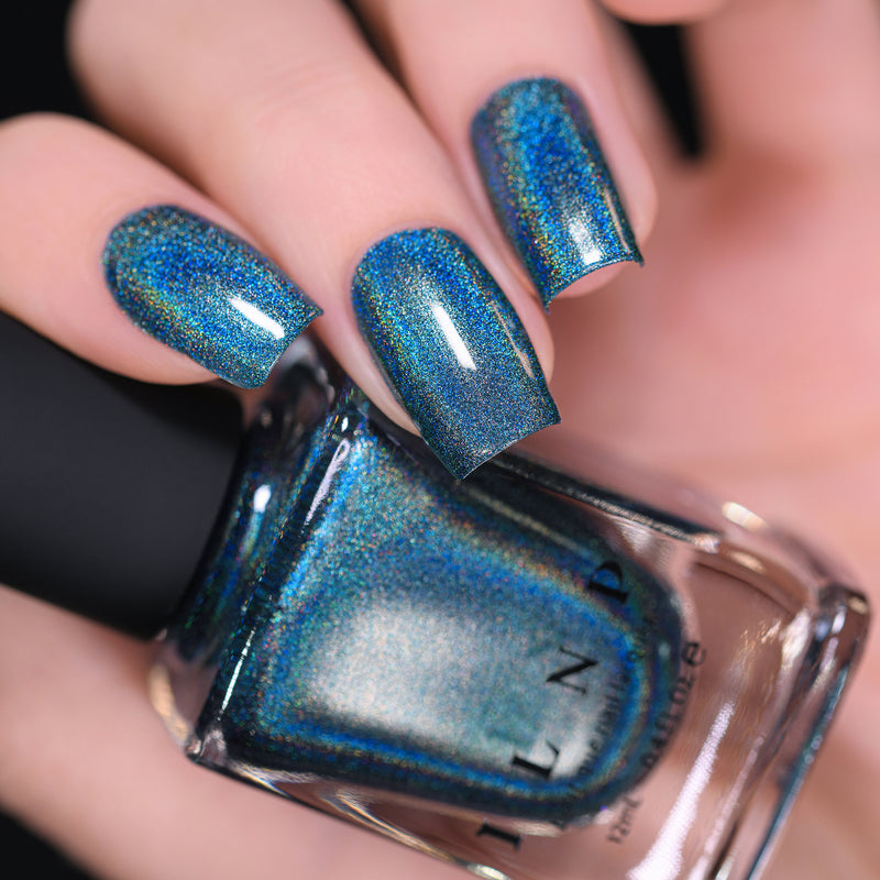 ILNP Emma bold sapphire ultra holographic nail polish swatch