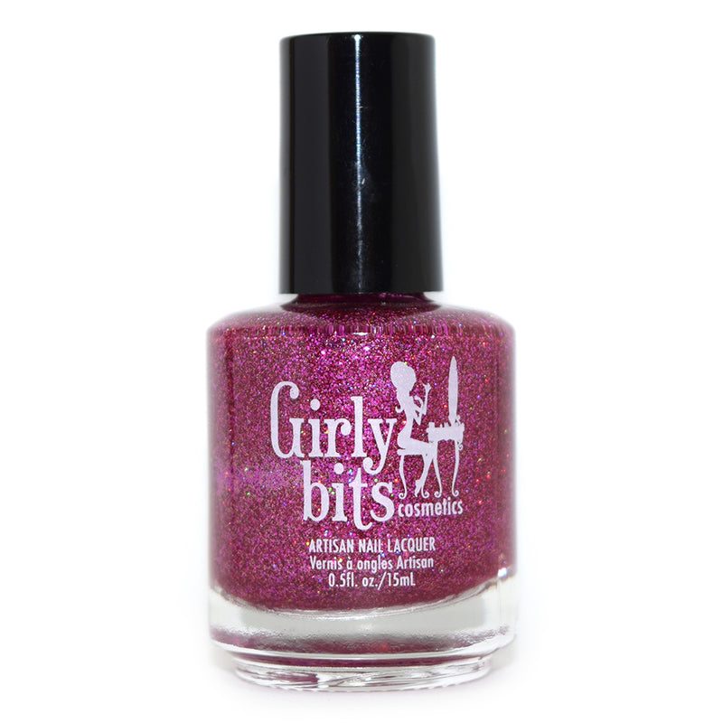 Girly Bits Personal Hotspot raspberry fuchsia holo glitter nail polish