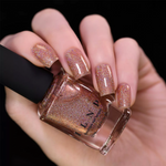 ILNP Caroline glistening rosy copper ultra holographic nail polish swatch