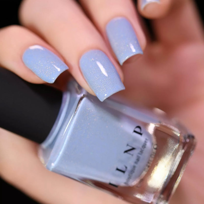 ILNP Carried Away creamy periwinkle holographic nail polish swatch