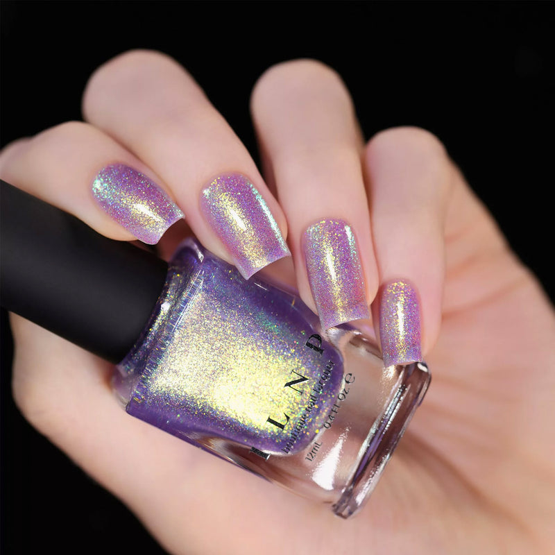 ILNP Downtown IRIDESCENT PURPLE HOLOGRAPHIC JELLY NAIL POLISH swatch