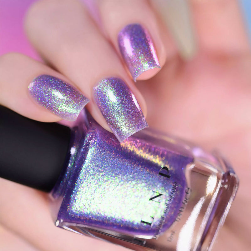 ILNP Drive-In IRIDESCENT DEEP PURPLE HOLOGRAPHIC JELLY NAIL POLISH swatch