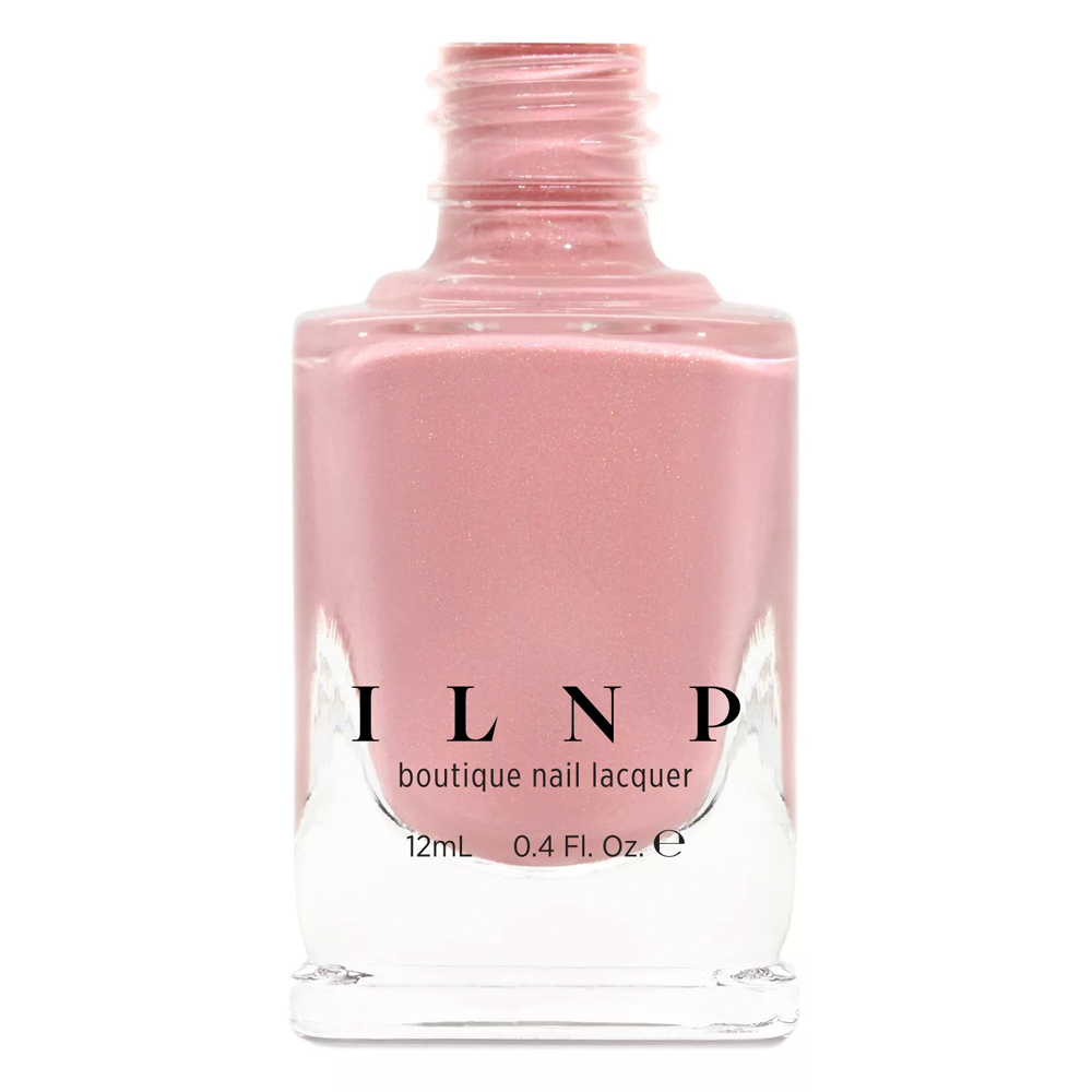 ILNP Full Bloom creamy peachy pink holographic nail polish
