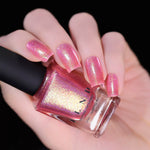 ILNP Pink Flamingo IRIDESCENT HOT PINK HOLOGRAPHIC JELLY NAIL POLISH swatch