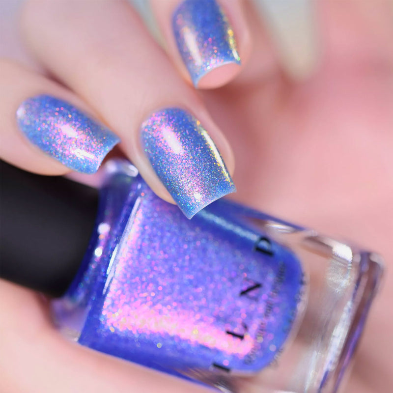 ILNP Pool Party VIVID IRIDESCENT BLUE HOLOGRAPHIC JELLY NAIL POLISH swatch