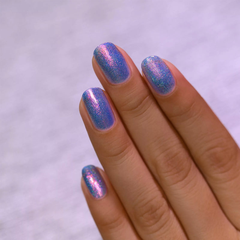 ILNP Pool Party VIVID IRIDESCENT BLUE HOLOGRAPHIC JELLY NAIL POLISH swatch