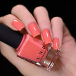 ILNP Riley coral shimmer holographic nail polish swatch At Sea Collection