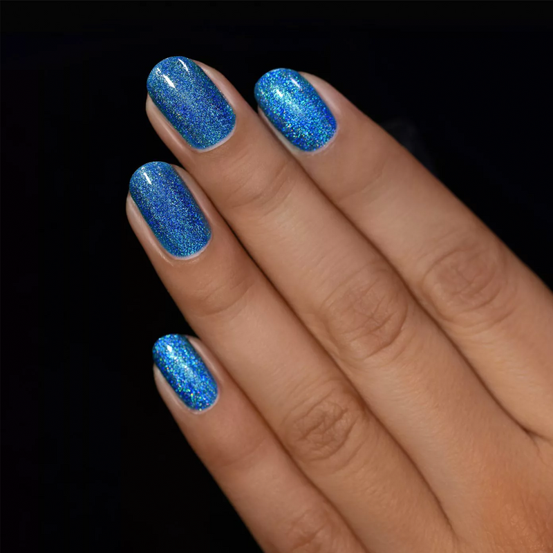 ILNP Serenity pacific blue holographic nail polish swatch