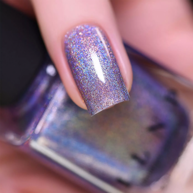 ILNP Utopia light violet ultra holographic nail polish swatch macro