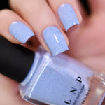 ILNP Bluebird blue speckled nail polish swatch Hatched Collection