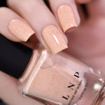 ILNP Cottontail apricot speckled nail polish swatch Hatched Collection