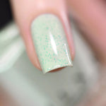 ILNP Dew Drop pastel mint speckled nail polish swatch Hatched Collection