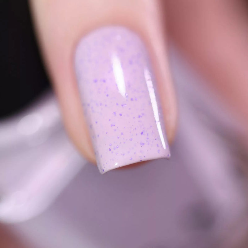 ILNP Heather pale lilac speckled nail polish swatch Hatched Collection