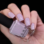 ILNP Heather pale lilac speckled nail polish swatch Hatched Collection