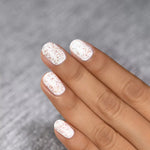 ILNP Love Triangle metallic gold, silver & rose flakie topper nail polish swatch