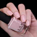 ILNP Sunday pastel pink speckled nail polish swatch Hatched Collection