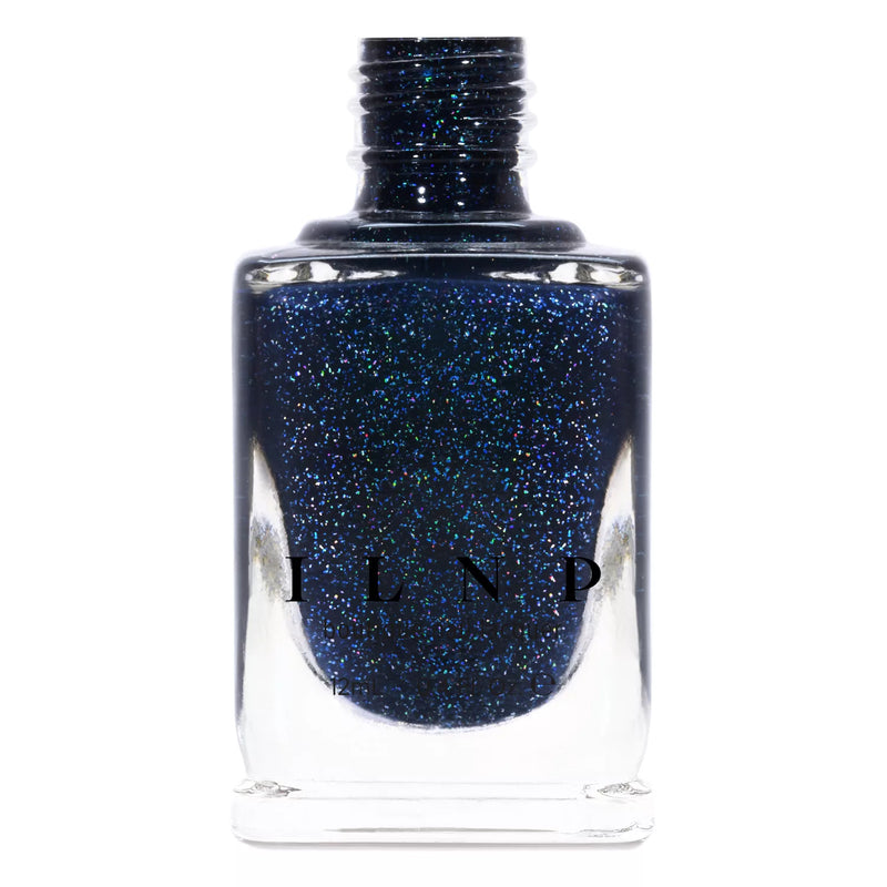 ILNP You Up? deep navy blue holographic nail polish