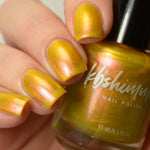 KBShimmer Sun Kissed yellow gold to pink multichrome nail polish swatch Beach Break Collection