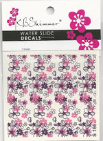 Pink & Purple Flowers Water Slide Decal