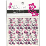 Pink & Purple Flowers Water Slide Decal