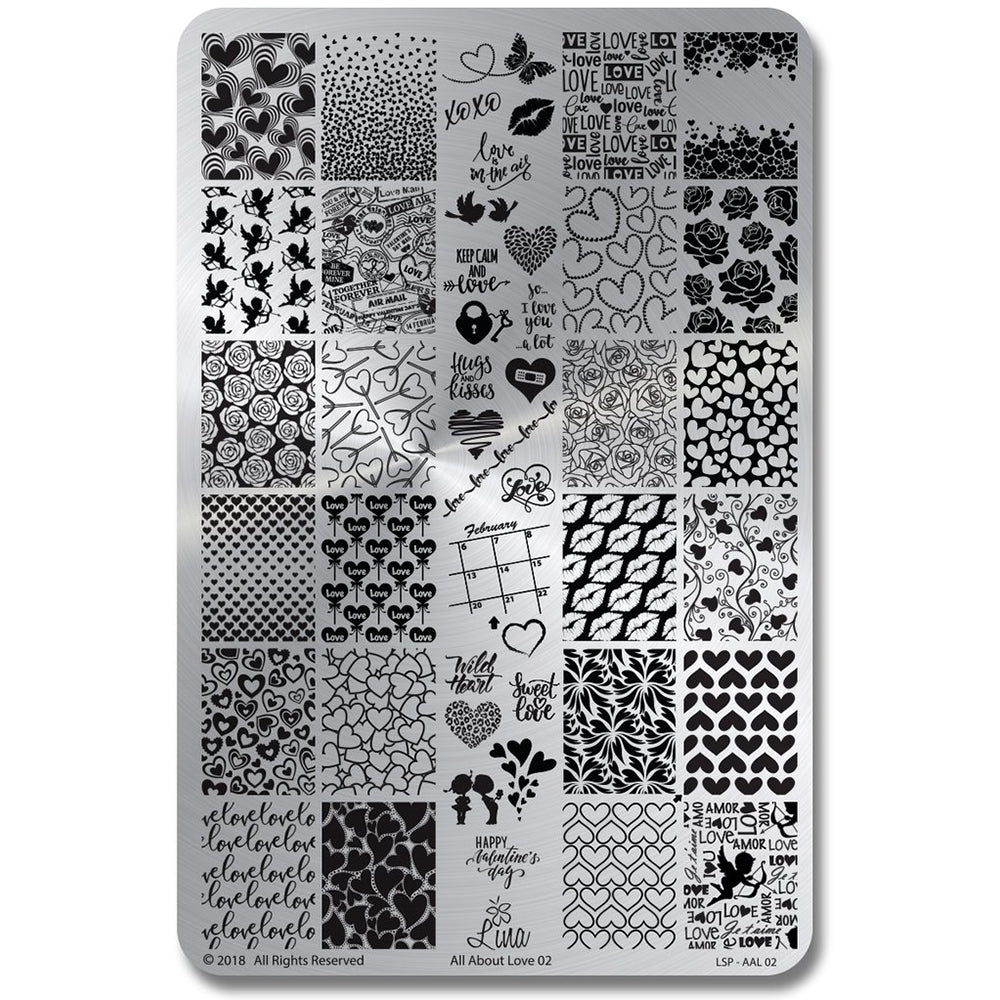 Lina Nail Art Supplies All About Love 02 stamping plate