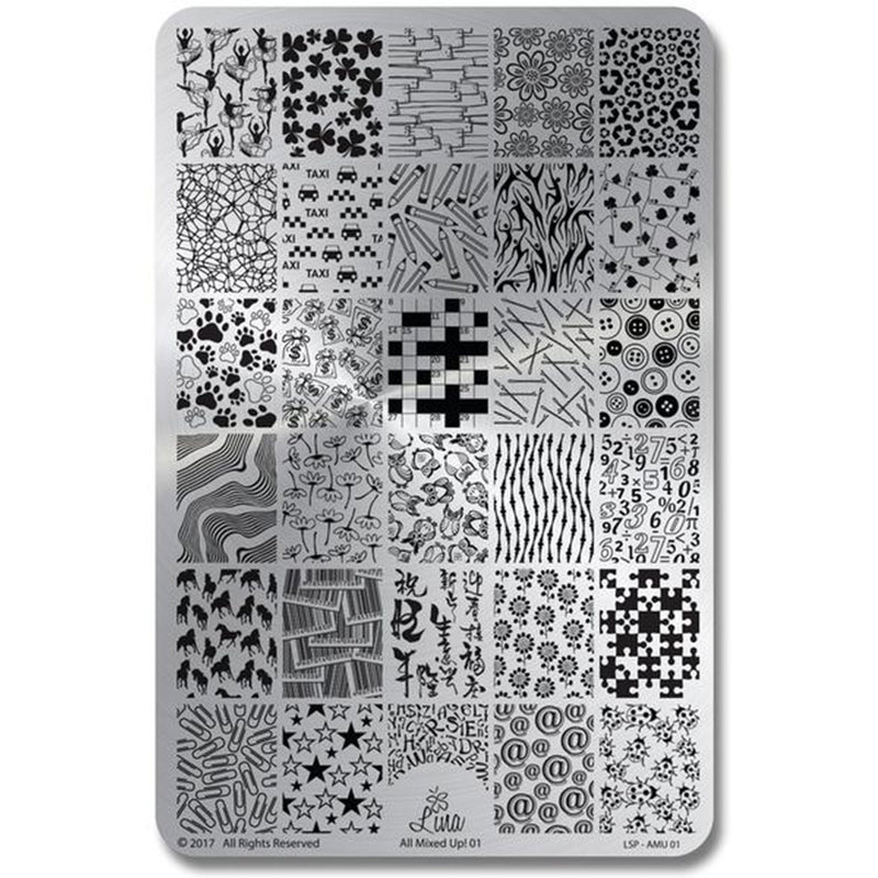 Lina Nail Art Supplies All Mixed Up 01 stamping plate