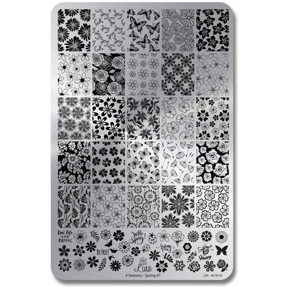 Lina Nail Art Supplies Four Seasons Spring 01 stamping plate