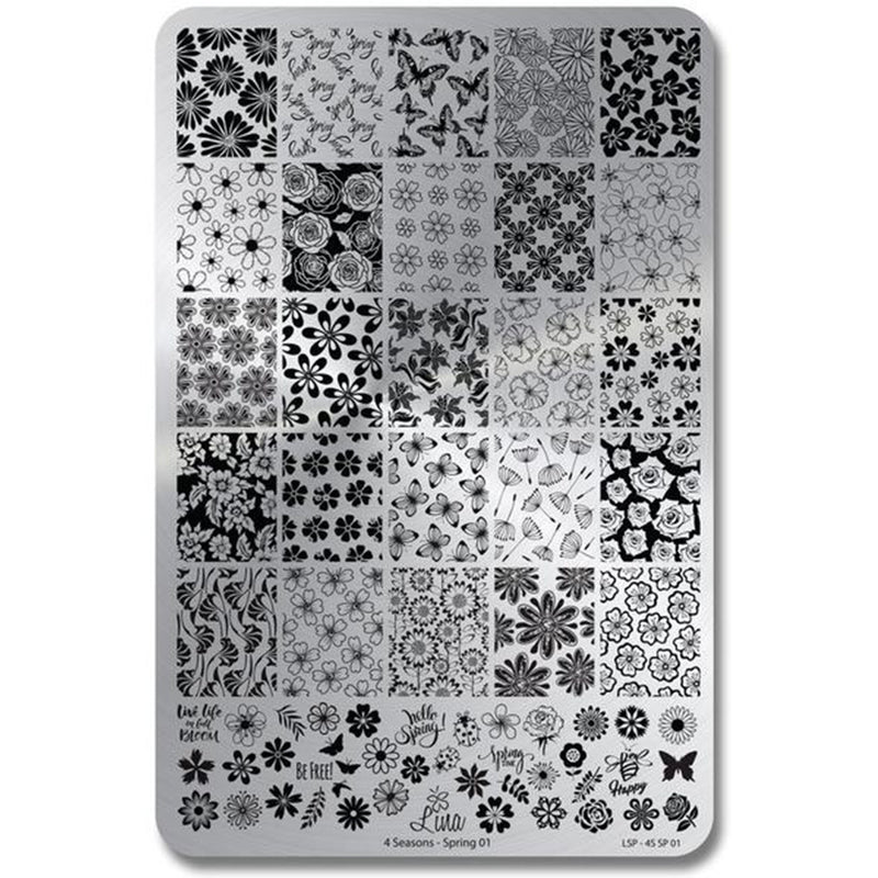 Lina Nail Art Supplies Four Seasons Spring 01 stamping plate