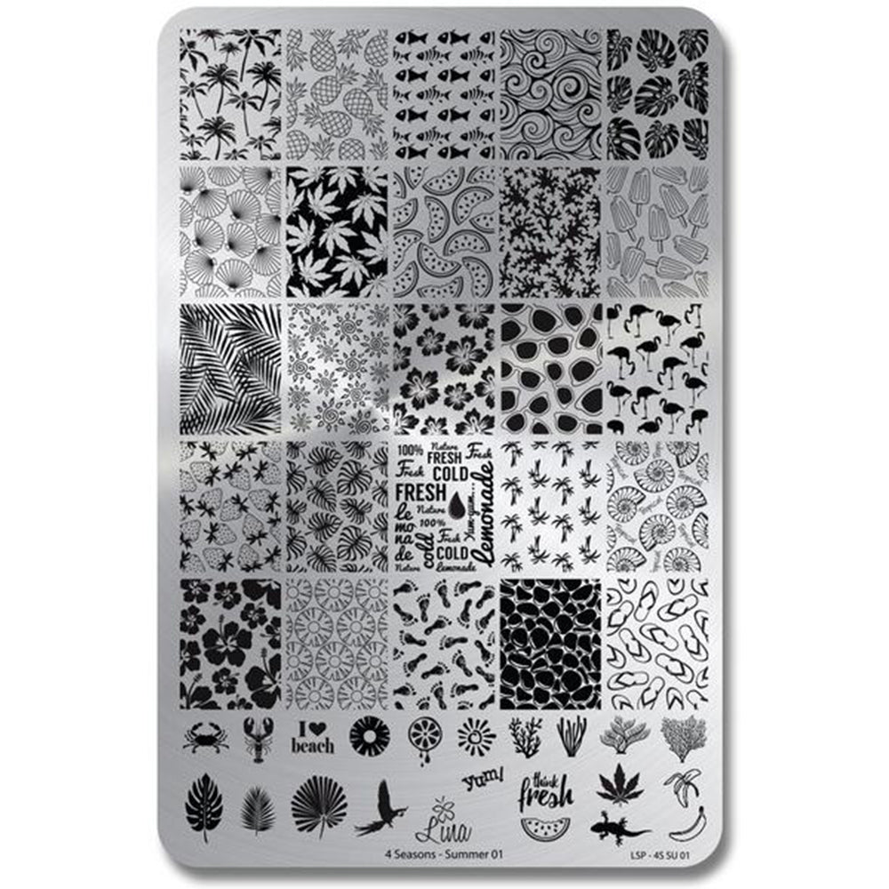 Lina Nail Art Supplies Four Seasons Summer 01 stamping plate