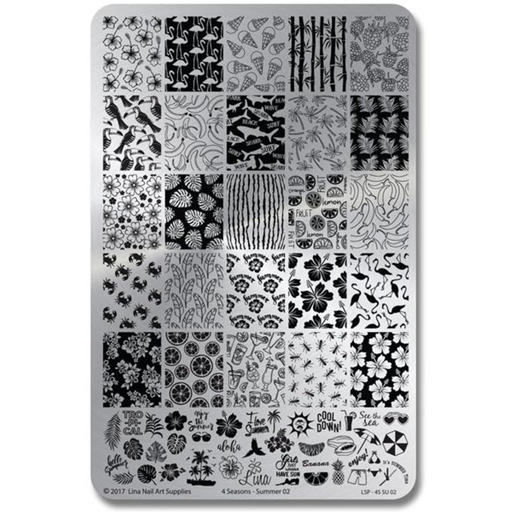 Lina Nail Art Supplies Four Seasons Summer 02 stamping plate