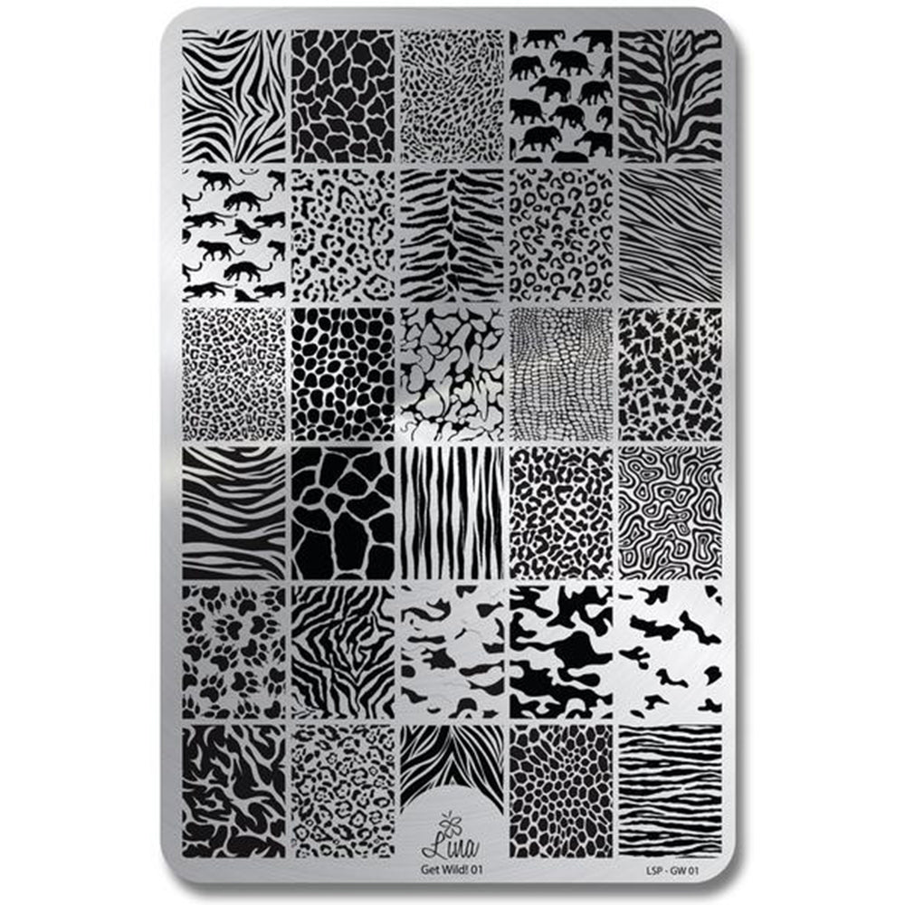 Lina Nail Art Supplies Get Wild 01 stamping plate